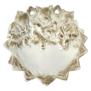 Antique Victorian Westmorland Three Bears Milk Glass Decorative Wall Plate - Nursery Decor