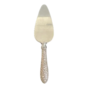 Antique Rose Repoussé Silver Cheese Server