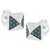 Contemporary 14K White Gold 1/4 Cttw Treated Blue Diamond Pyramid Stud Earring (Blue Color, SI1-SI2 Clarity) For Sale - Image 3 of 6