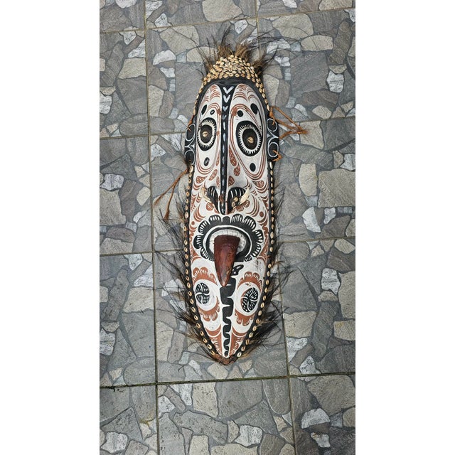 Wooden Mask Sculpture, Papua New Guinea, 1990s For Sale - Image 11 of 11
