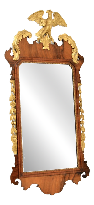 Large Antique Georgian Parcel Gilt Mirror, 1800s