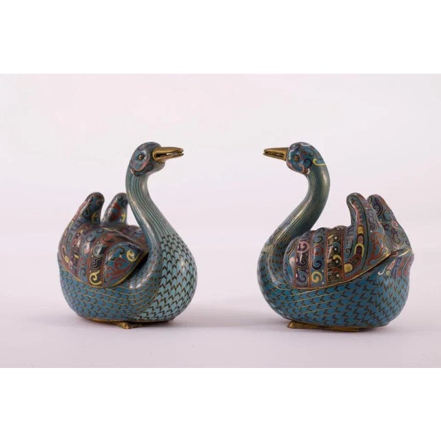 Blue Jiaqing Period Cloisonne Perfume Burners, China, Set of 2 For Sale - Image 8 of 8