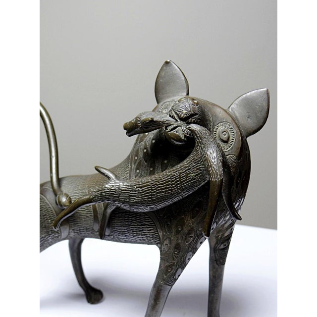 Bronze Lion or Hyena, Dahomey Cotonou, Benin, 1950s For Sale - Image 13 of 15