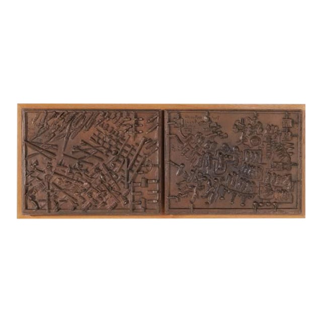 Bronze Wall Landscape from Bror Marklund, 1950s For Sale