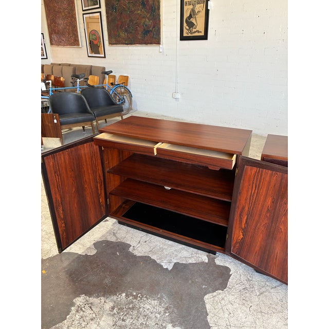 Mid Century Modern Brazilian Rosewood Locking Filing Cabinets - A Pair For Sale In Phoenix - Image 6 of 8