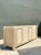 Wood Vintage Washed Pencil Reed Credenza With Travertine Top For Sale - Image 7 of 12