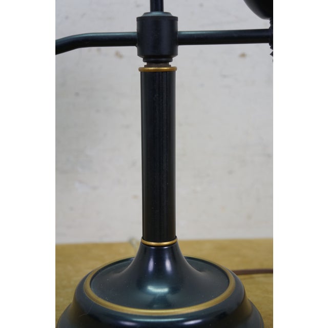 Black Vintage Black Tole Students Library Parlor Bouillotte Reading Lamp Lantern 23" For Sale - Image 8 of 18