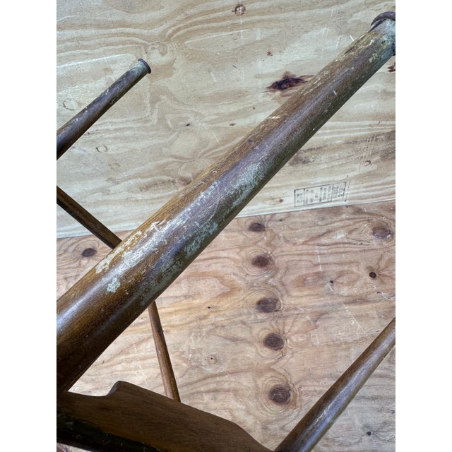 Wood Vintage Modern Danish Cow Horn Bar Stool With Footplate For Sale - Image 7 of 10