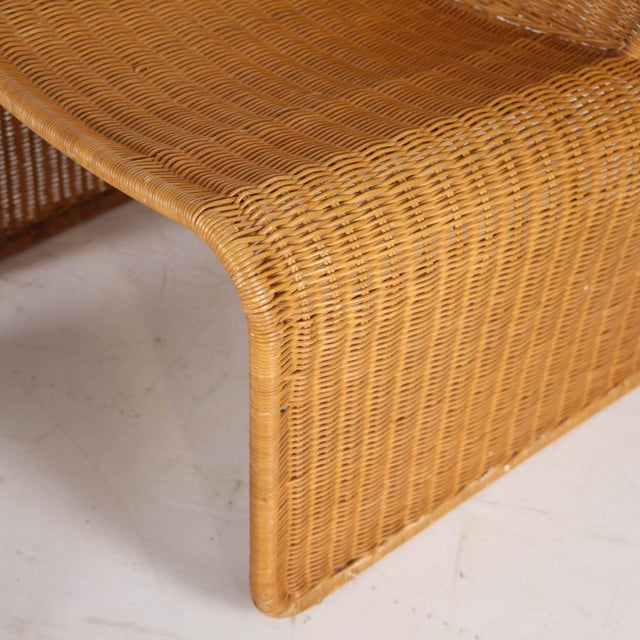 1970s Set of Wicker Chair and Ottoman, 1970s For Sale - Image 5 of 15