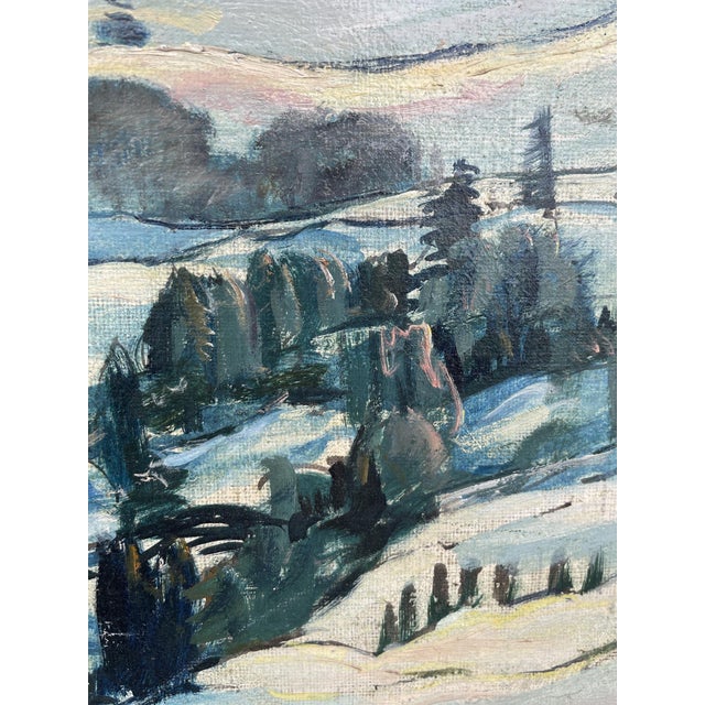 Harald Tillberg, Snowy Alpine Landscape, Oil on Canvas For Sale - Image 6 of 18