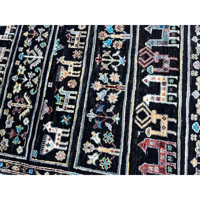 Hand-Knotted Persian Bakhtiari Runner on Black, 2'7" X 11'6" For Sale - Image 10 of 12