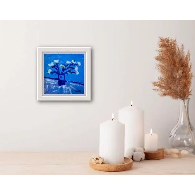 Blue on Blue #2 Monochromatic Blue Oil Painting For Sale - Image 4 of 4