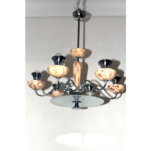 Art Deco Chandelier in Chrome, 1930s For Sale - Image 12 of 14