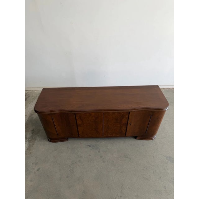 1940s Art Deco Credenza in Oak and Walnut For Sale - Image 9 of 13