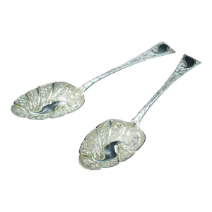 1801's Pair of Antique Dessert Spoons