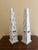 Farmhouse Late 20th Century Pair of Distressed White Wooden Obelisks With Architectural Form For Sale - Image 3 of 7