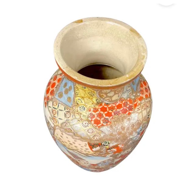 Early 19th Century Japanese Satsuma Vase With Figural Court Scene and Gilded Enamels For Sale - Image 5 of 8