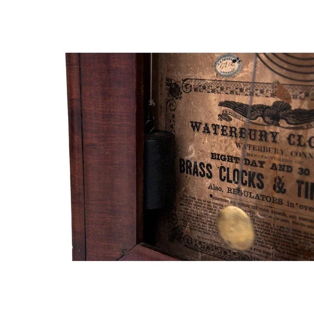 Wood Waterbury Wall Clock, USA, Mid 19th Century For Sale - Image 7 of 10