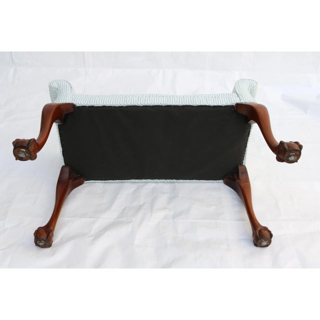 Mid 20th Century Chippendale Style Mahogany Ball and Claw Foot Window/Foot of Bed Seat For Sale - Image 10 of 13