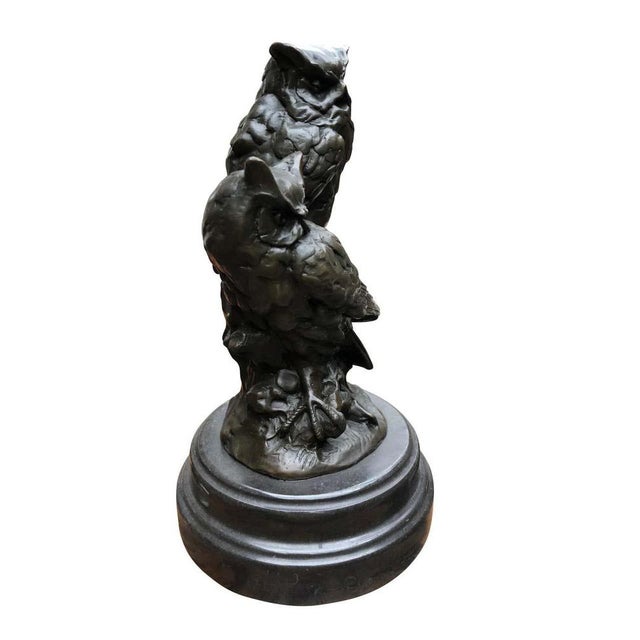 Bronze Barn Owl Statues, 20th Century For Sale - Image 5 of 10