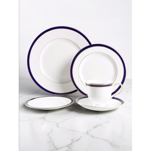 Traditional Lenox Federal Cobalt Blue Gold 5 Pieces Place Setting For Sale - Image 3 of 12