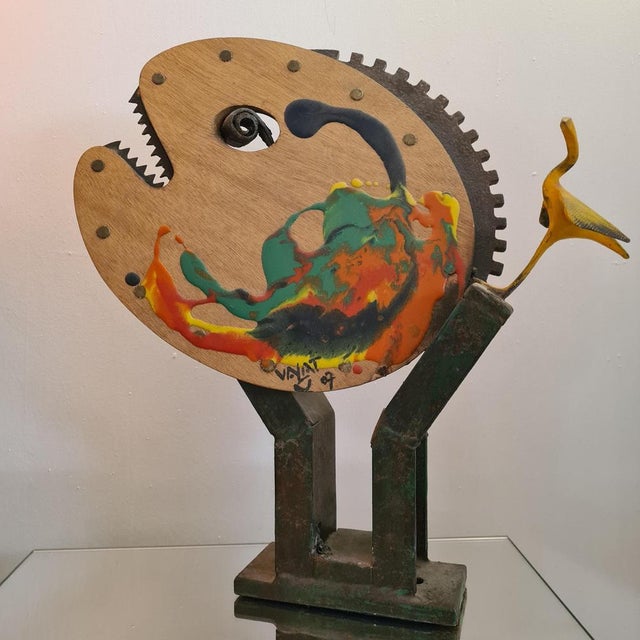 Sculpture by Éric Valat, unique signed piece. Mixed technique for this unique piece with the evocative title “To paint the...