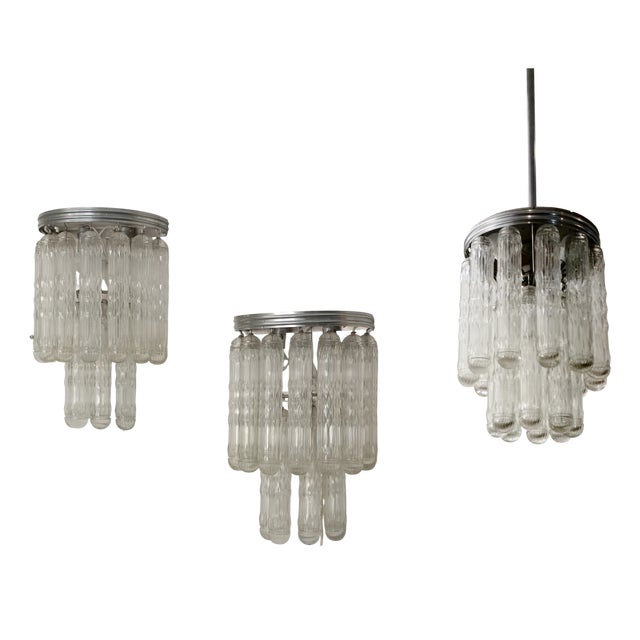 Murano Glass Light Fixtures from Venini, 1970s, Set of 3 For Sale