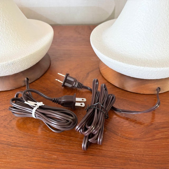 Mid Century Pottery and Wood Table Lamps - Set of 2 For Sale - Image 13 of 13