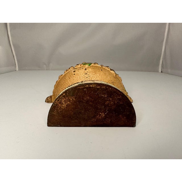 Green Vintage Hubley Cast Iron Violet Bowl Doorstop #9 For Sale - Image 8 of 10