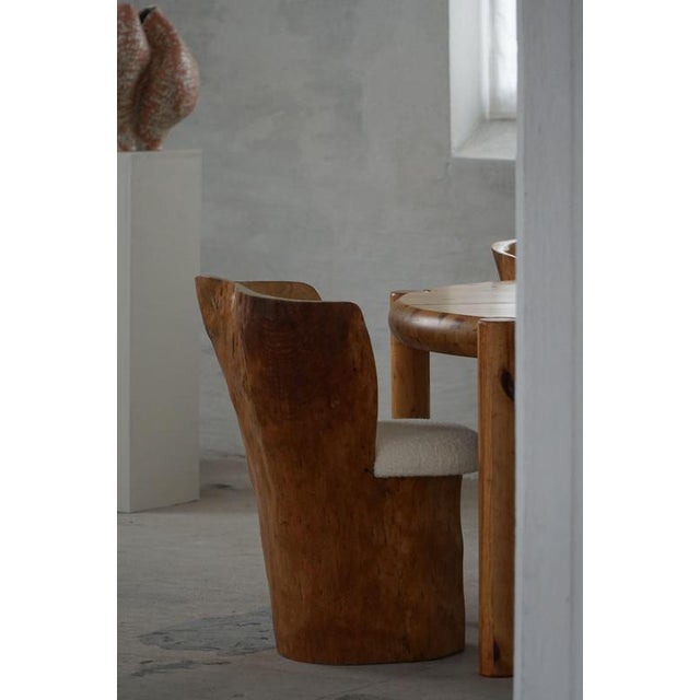 Swedish Stump Chairs in Wood with Bouclé Seats, 1960s, Set of 4 For Sale - Image 17 of 18