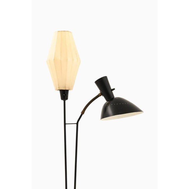 Floor Lamp with Black Lacquered Metal Structure from Hans Bergström, 1950s For Sale - Image 3 of 7