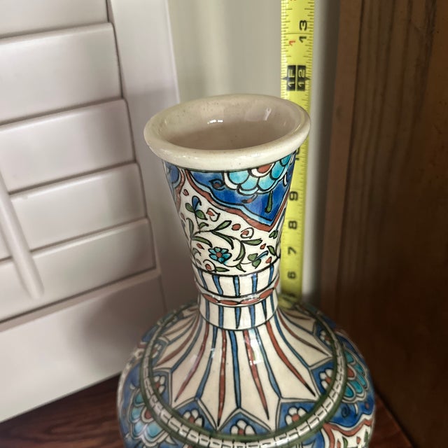 Vintage Kütahya Pottery Vase, Iznik Floral Design For Sale - Image 10 of 11