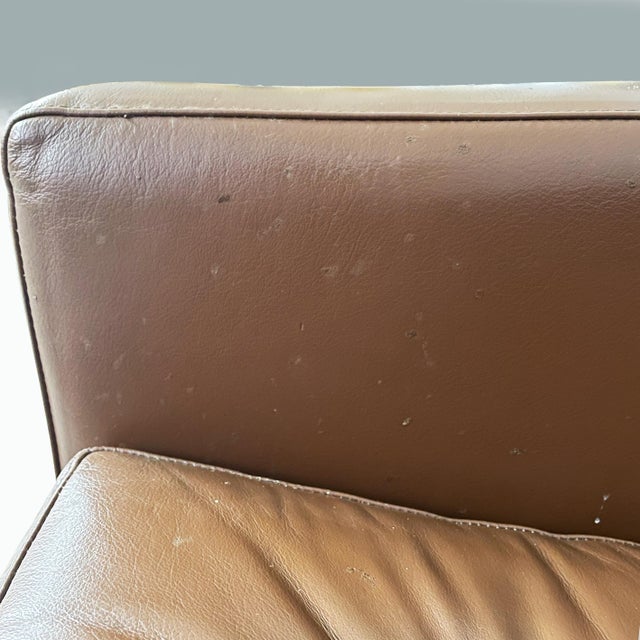 Metal American Leather Chairs by Florence Knoll for Knoll International, 1970s, Set of 2 For Sale - Image 7 of 18