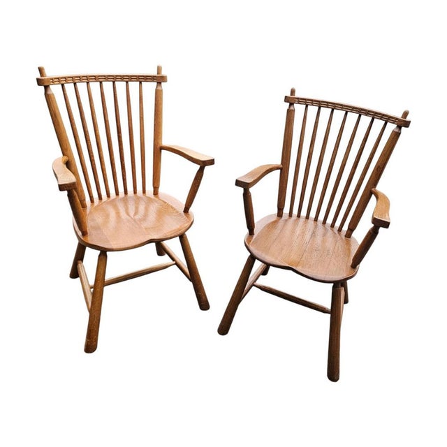 Dutch Oak Dining Armchairs from De Ster Geldermalsen, Netherlands, 1960s, Set of 2 For Sale - Image 9 of 18