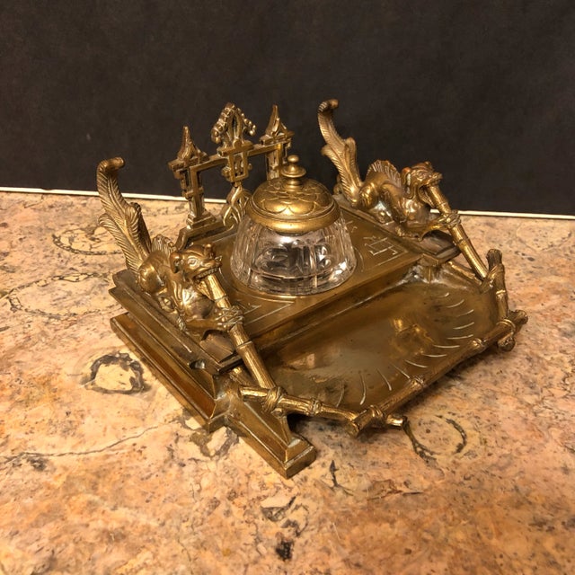 Late 19th Century French Gilt Bronze Inkwell For Sale - Image 11 of 11