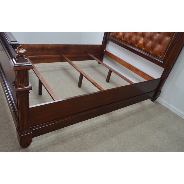 Ralph Lauren Mahogany Queen Leather Bed Frame Chairish