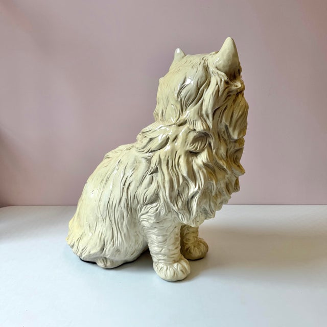 1960s Vintage Mid-Century Extra Large 1960’s Persian Cat Statue For Sale - Image 5 of 12