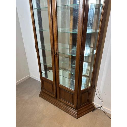 Vintage Display Cabinet in Oak with Glass Shelves For Sale - Image 4 of 8