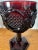 Vintage Ruby Red Pressed Glass Goblets Diamond Pattern Pedestal Stemwar - Set of 3 For Sale - Image 14 of 18