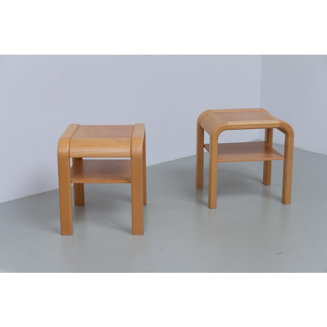 Danish Bedside Tables in Beech by Villy Nørgaard, 1980s. Set of 2. Matching pair of beautiful blond Scandinavian organic...