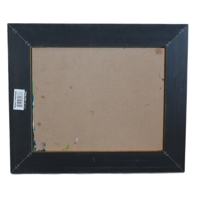 Folk Art Hopping Bunnies Rabbits Hares Oil Painting Including the Antiqued Gold Frame For Sale - Image 4 of 5