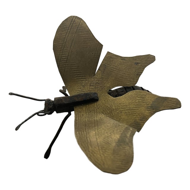 Brass Moth Insect Handmade French 2 X 4 For Sale