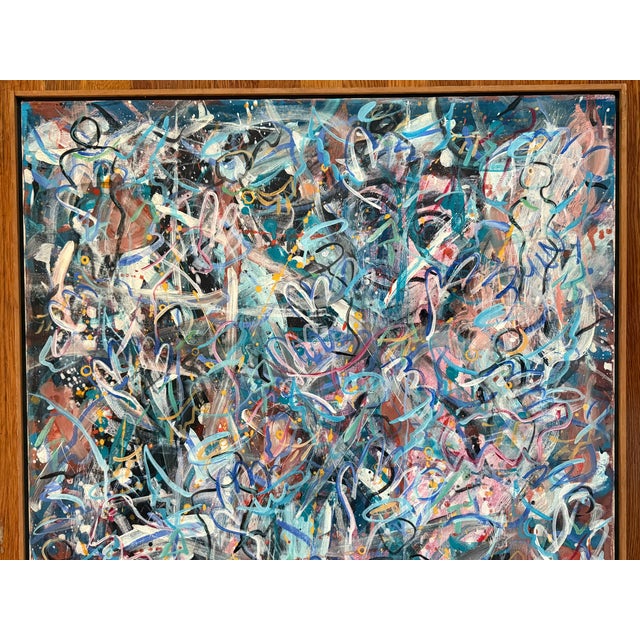 1980s Very Large 1980s Modern Abstract Expressionist Painting, Framed For Sale - Image 5 of 12