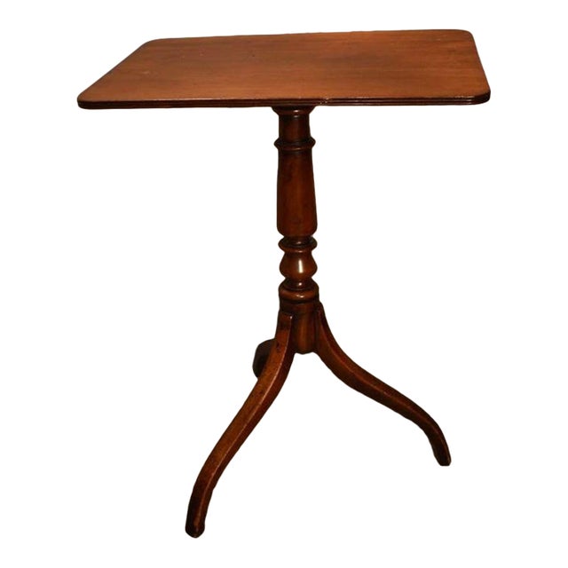 English Mahogany Late Georgian Tilt Top Candle Stand For Sale