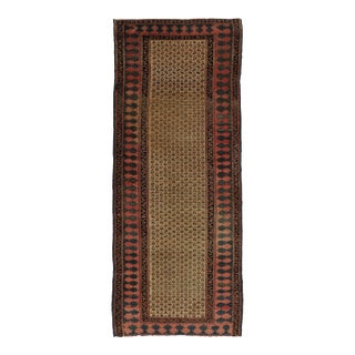 Antique Persian Runner Rug, Gold With All Over Floral Pattern - Rug & Kilim For Sale