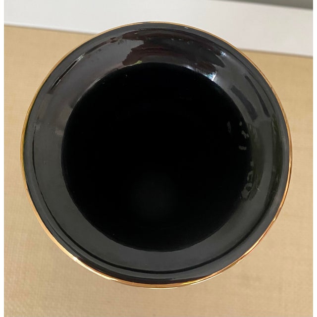 Black Ceramic Japanese Vintage Vase Chairish