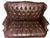 Vintage English Chesterfield Tufted Oxblood Leather Wingback Settee For Sale In Los Angeles - Image 6 of 12