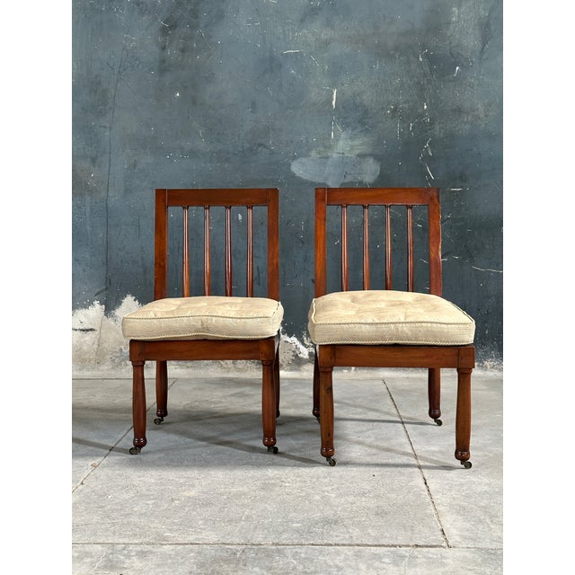 English Early 19th Century Pair George III Column Back and Leg Chairs For Sale - Image 3 of 9