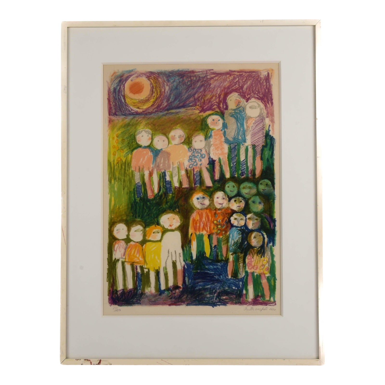 Framed Signed Ruth Zarfati 1970 Limited-Edition Lithograph | Chairish