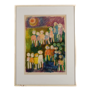 Framed Signed Ruth Zarfati 1970 Limited-Edition Lithograph